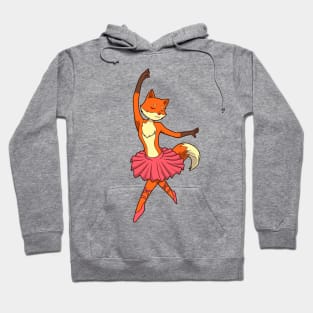 Comic fox dances ballet - ballerina Hoodie